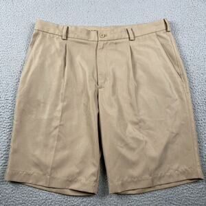 Nike Dri-Fit Golf Shorts Flat Front Athletic Chino Men's 36 Beige